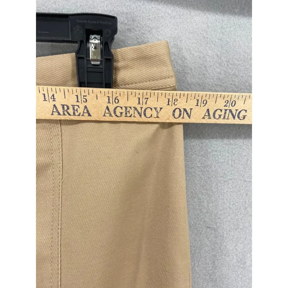 Talbots Skirt Womens‎ Sz 14 Tan Beige Lace Front Pencil Straight Slit Career - Picture 6 of 11